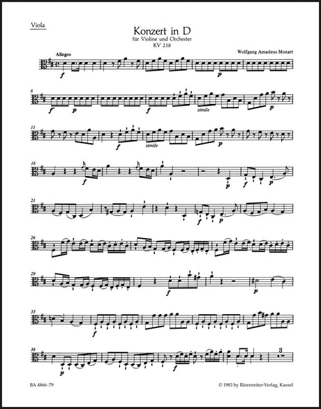 Mozart: Violin Concerto No. 4 in D Major, K. 218