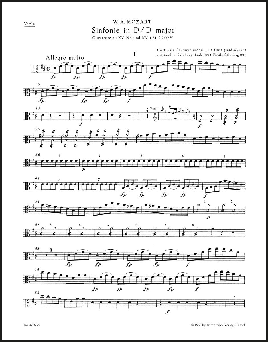 Mozart: Symphony in D Major, K. 196, 121 (207a)