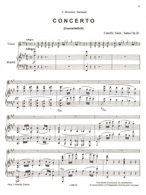 Saint-Saëns: Violin Concerto No. 1, Op. 20 – Ficks Music