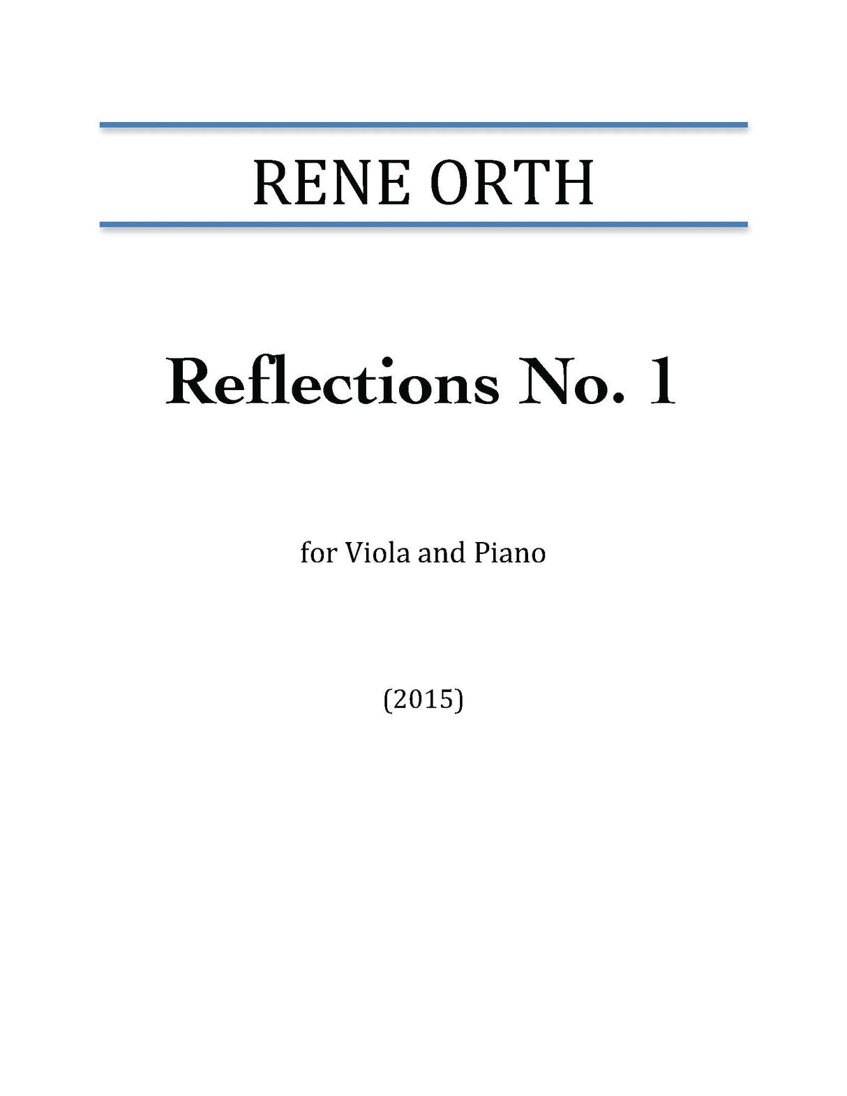 Orth: Reflections No. 1