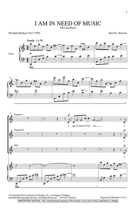 Brunner: I Am in Need of Music