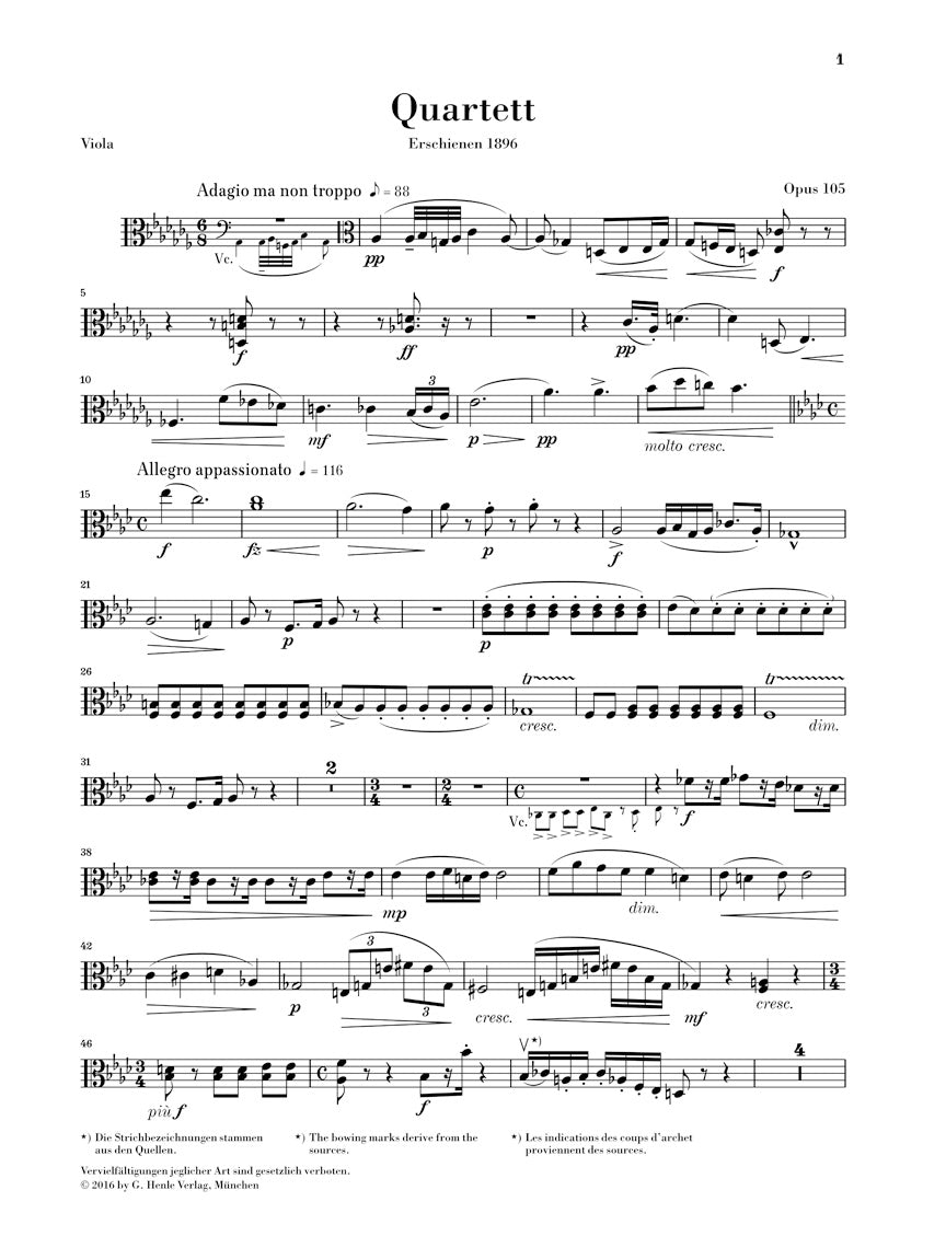 Dvořák: String Quartet No. 14 in A-flat Major, Op. 105