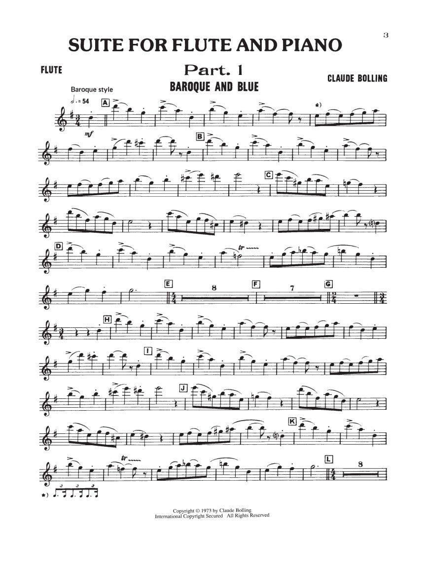 Bolling: Suite for Flute and Jazz Piano Trio