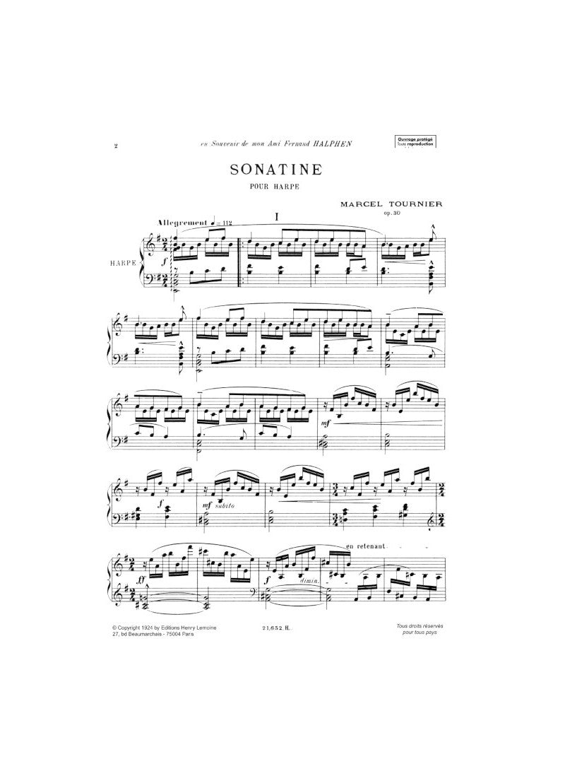 Tournier: Sonatine, Op. 30