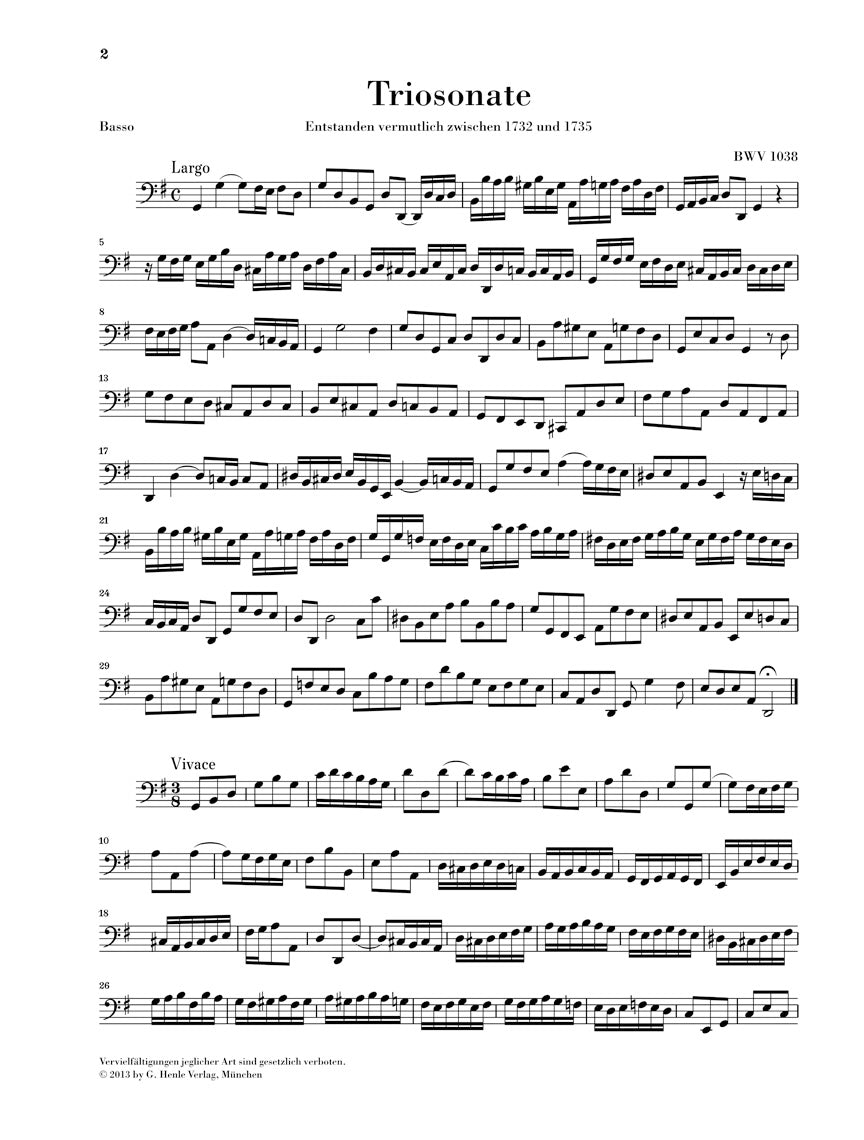 Bach: Trio Sonata for Flute, Violin and Continuo, BWV 1038