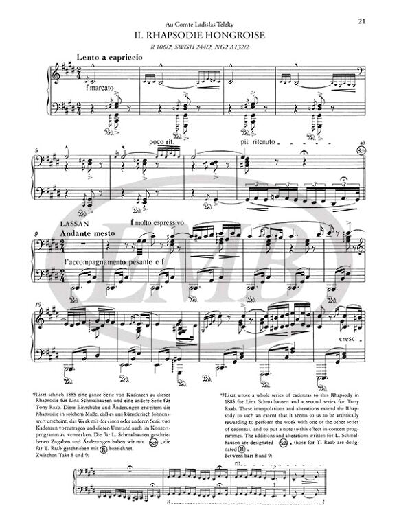 Liszt: Hungarian Rhapsodies I (Nos. I-IX)