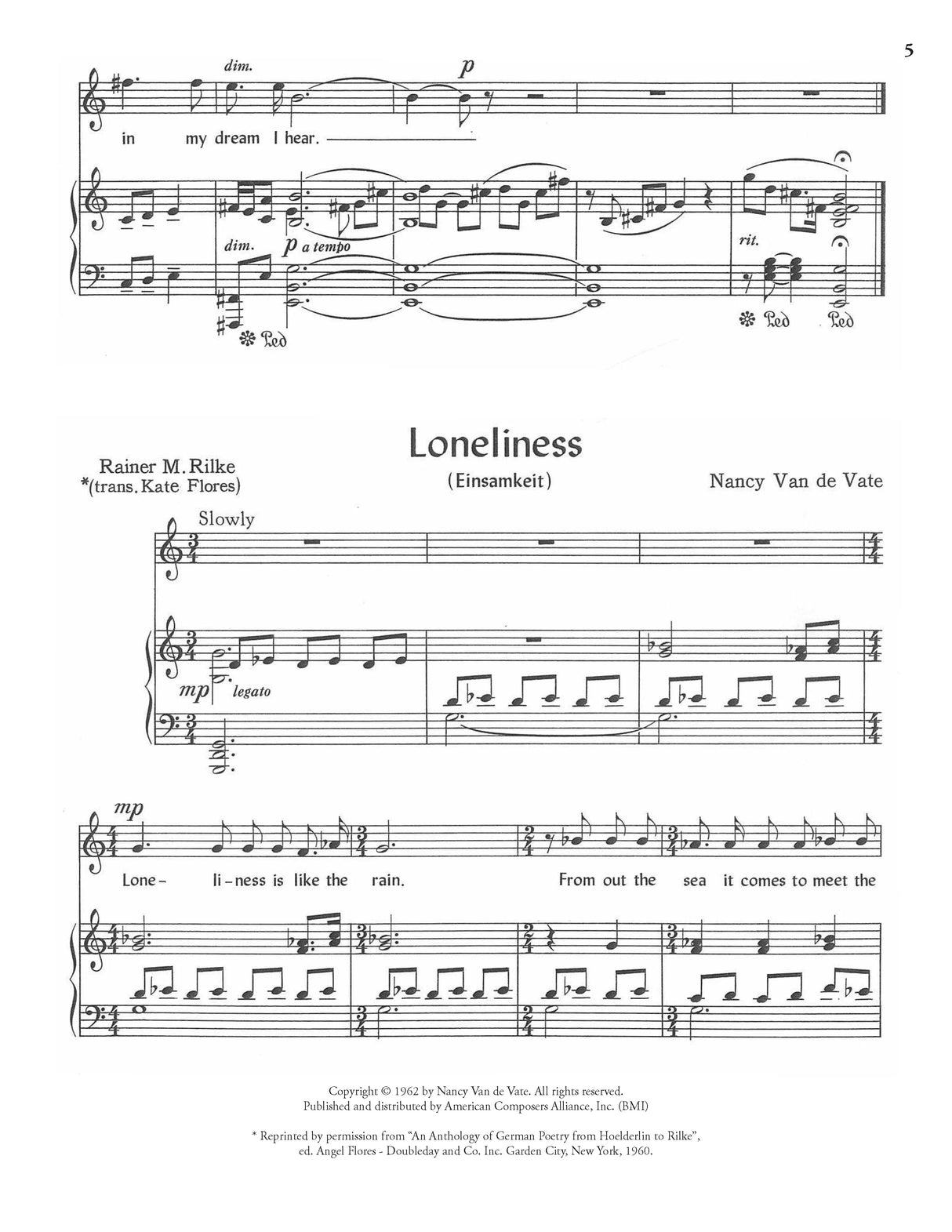 Van de Vate: Two Songs