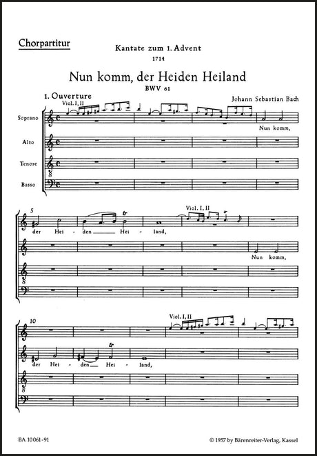 Bach: Nun komm, der Heiden Heiland, BWV 61