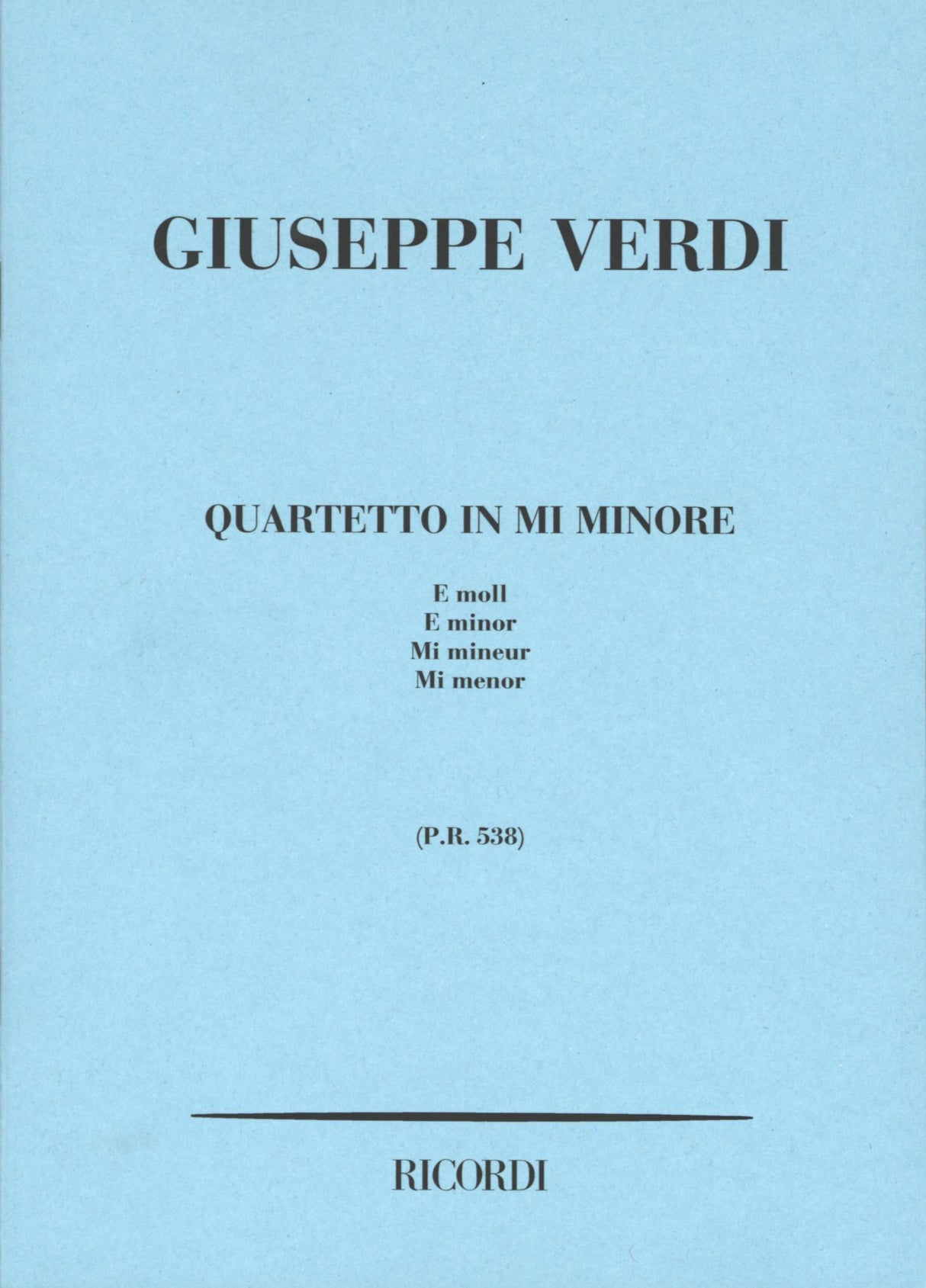 Verdi: String Quartet in E Minor