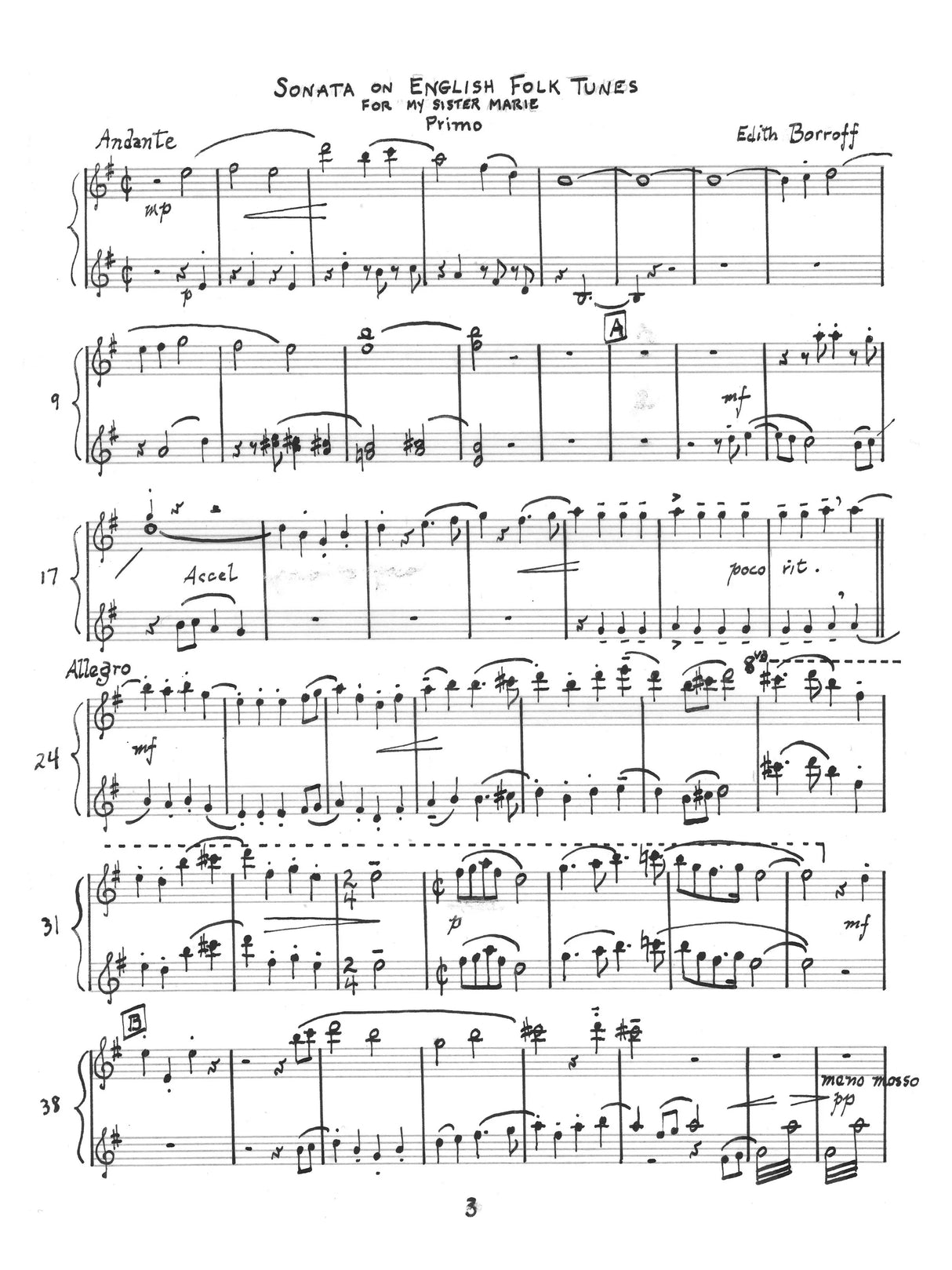 Borroff: Sonata on English Folk Songs