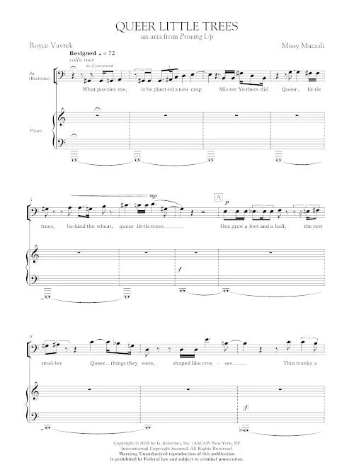 Mazzoli: 3 Arias from "Proving Up"