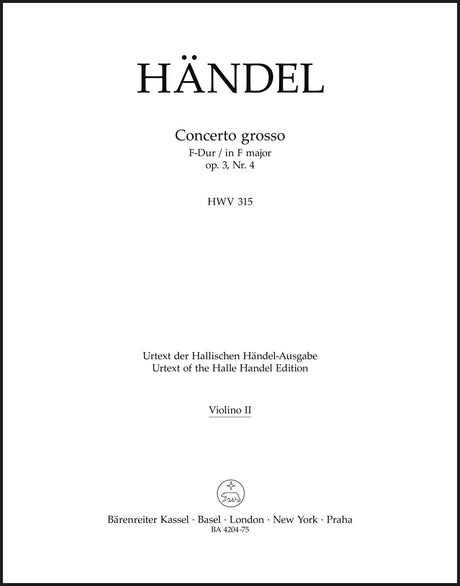 Handel: Concerto grosso in F Major, HWV 315, Op. 3, No. 4