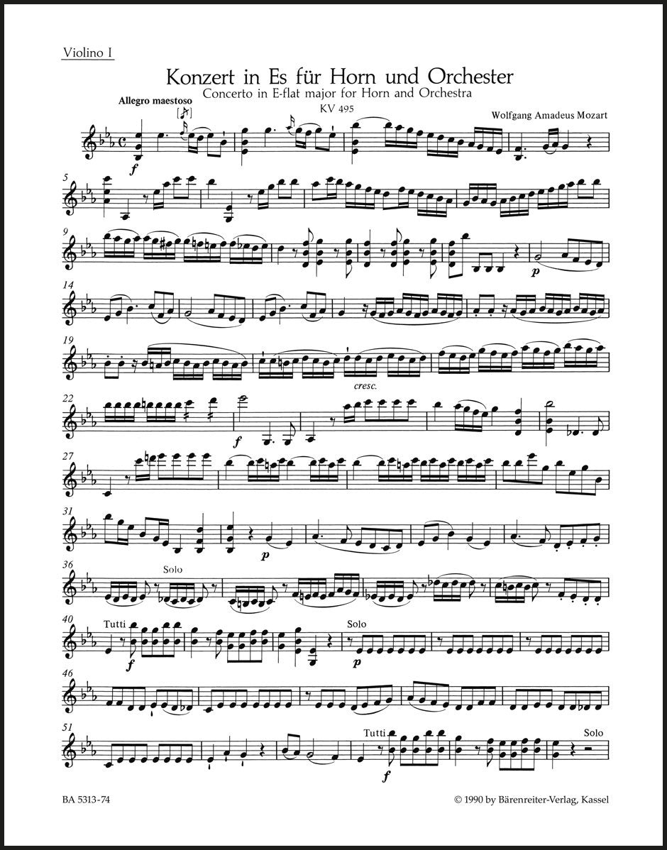 Mozart: Horn Concerto No. 4 in E-flat Major, K. 495 – Ficks Music