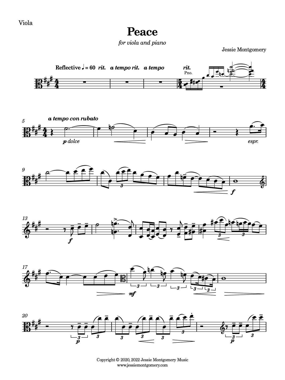 Montgomery: Peace for Viola and Piano