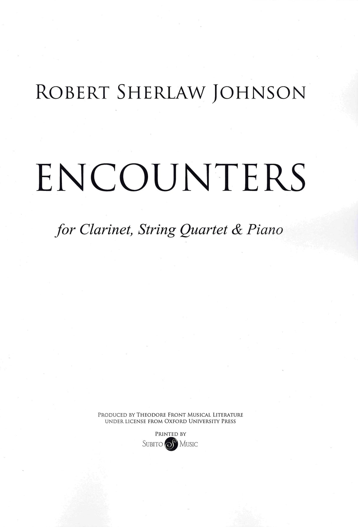 Sherlaw Johnson: Encounters