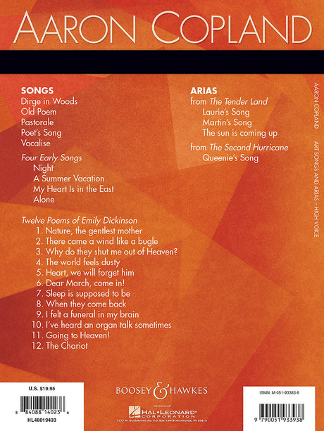 Copland: Art Songs and Arias - High Voice