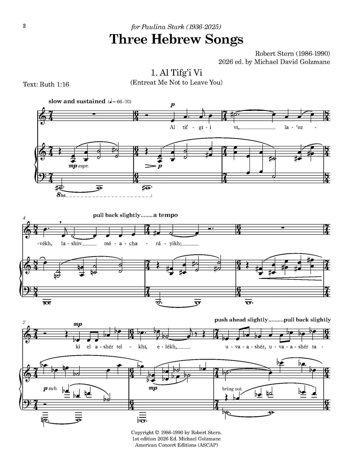 R. Stern: 3 Hebrew Songs