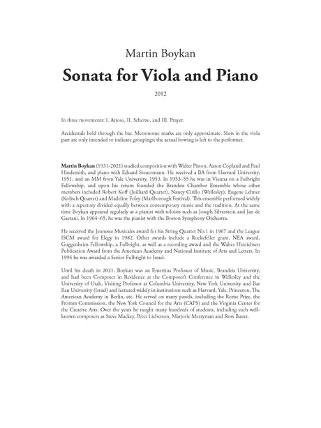 Boykan: Viola Sonata
