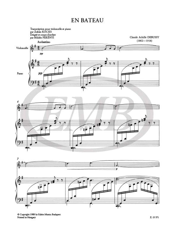 Debussy: En bateau (transc. for cello & piano)