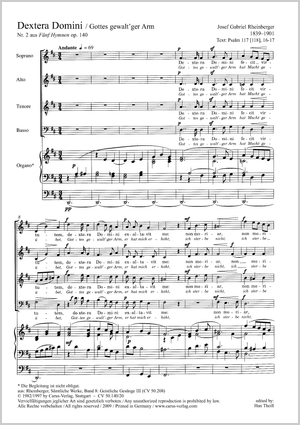Rheinberger: Dextera Domini, Op. 140, No. 2