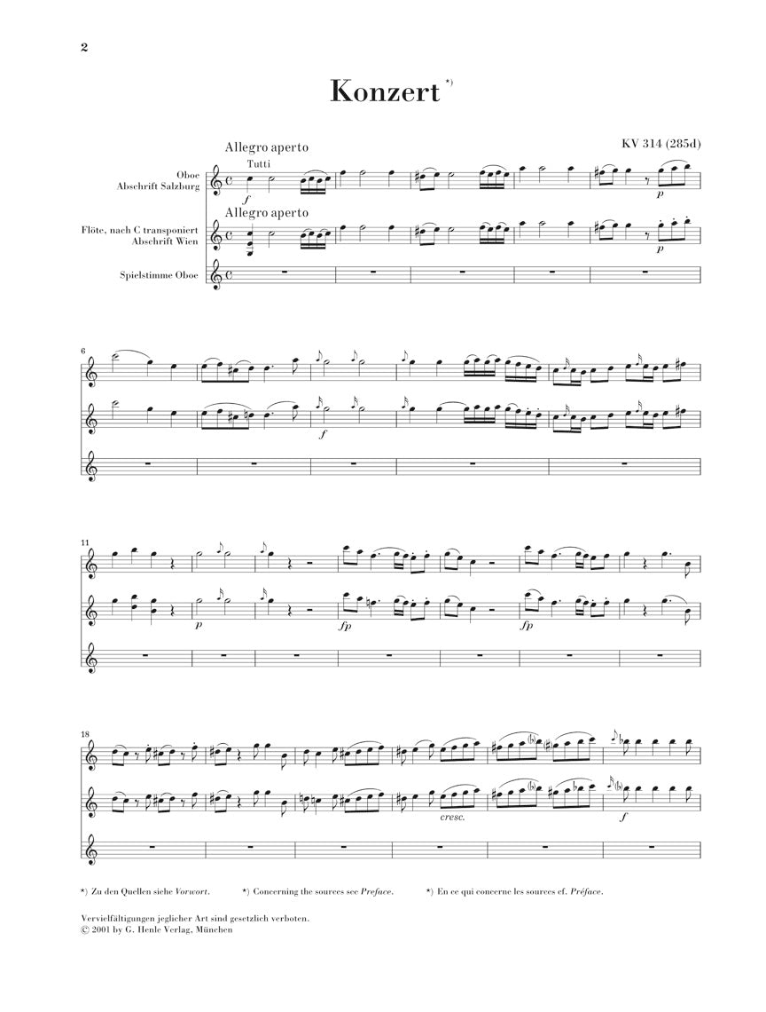 Mozart: Oboe Concerto in C Major, K. 314 (285d) – Ficks Music