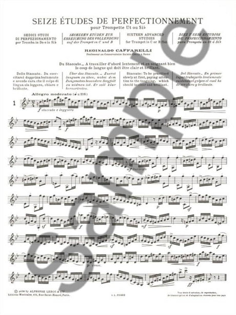 Caffarelli: 16 Advanced Etudes for Trumpet