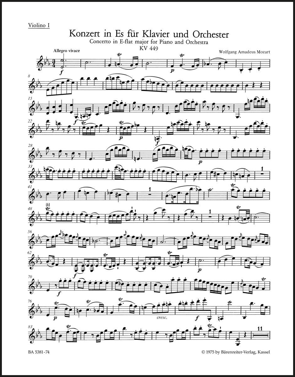 Mozart: Piano Concerto No. 14 in E-flat Major, K. 449 – Ficks Music