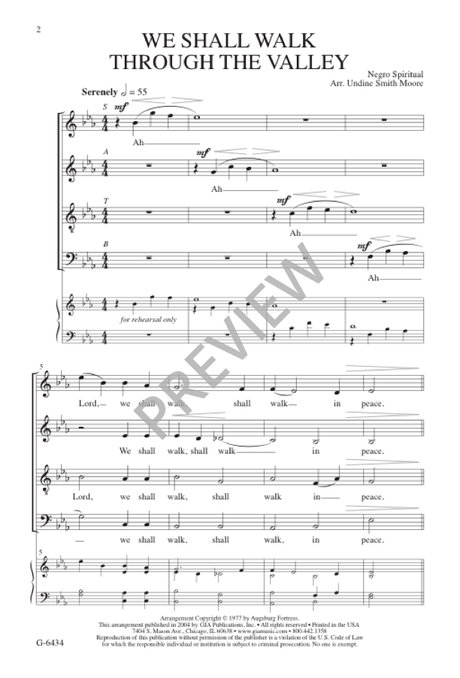 We Shall Walk Through the Valley (arr. for SATB Choir)