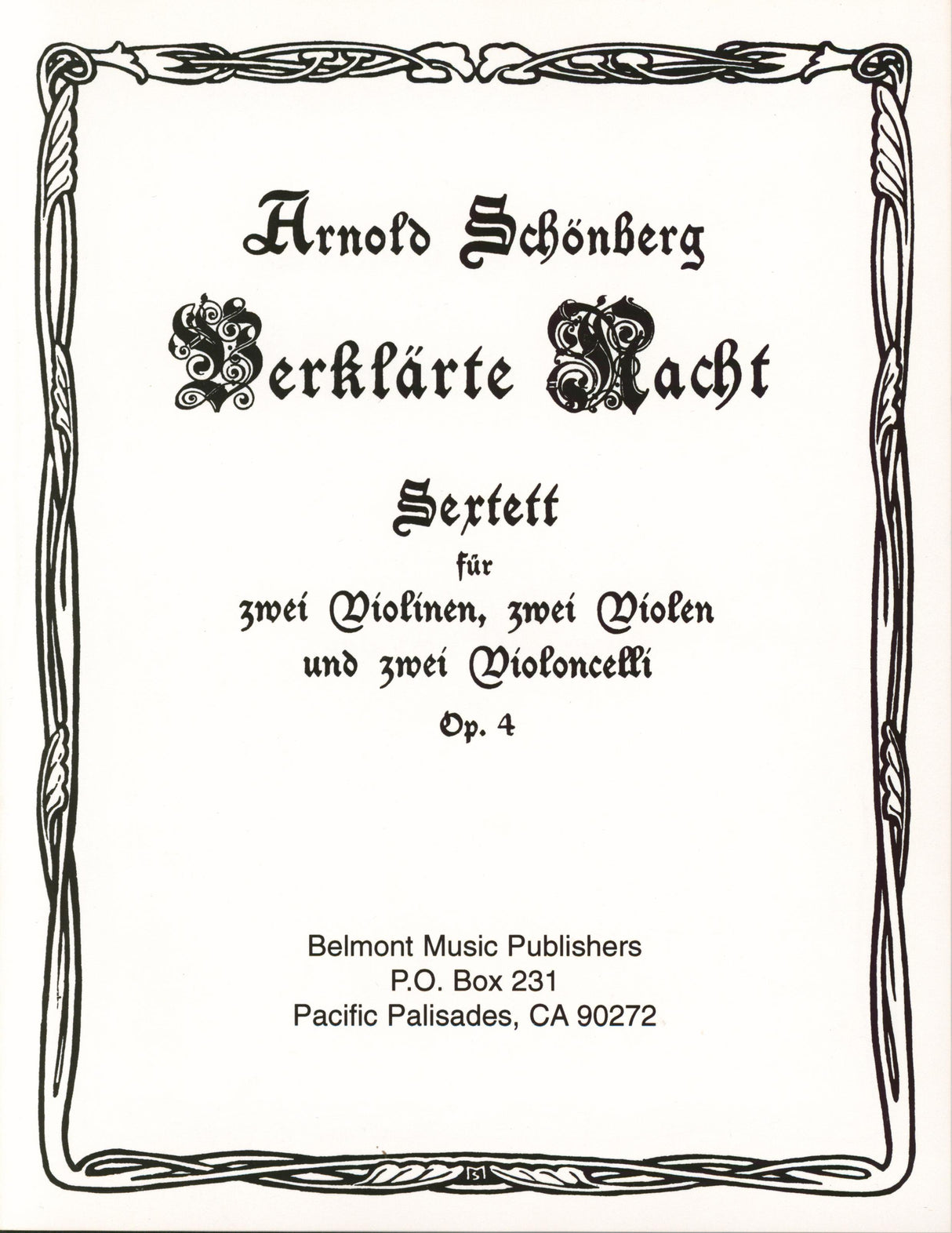 Schoenberg: Verklärte Nacht, Op. 4