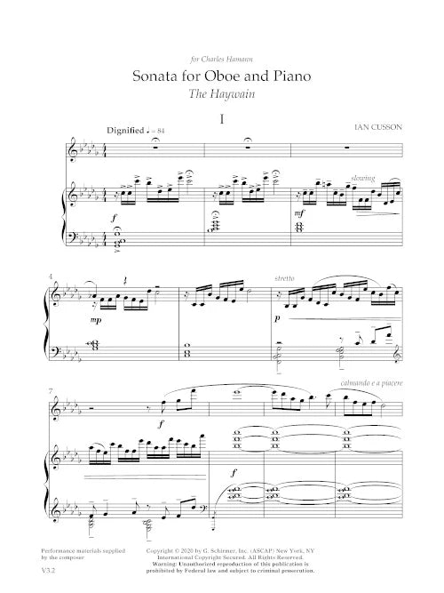 Cusson: Oboe Sonata ("The Haywain")