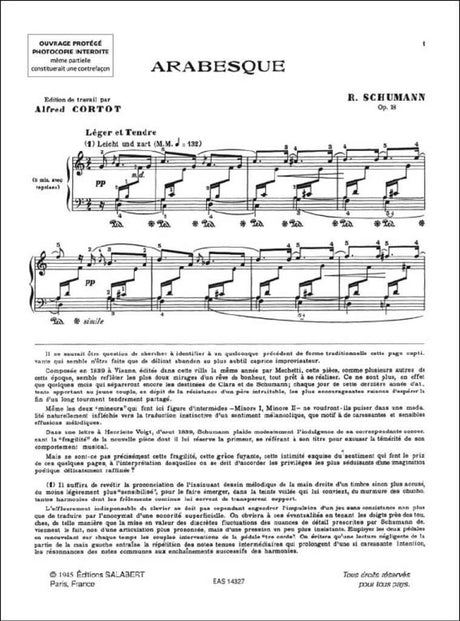 Schumann: Arabesque, Op. 18