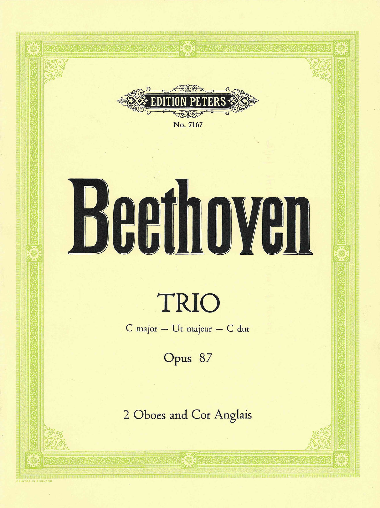 Beethoven: Trio in C Major, Op. 87