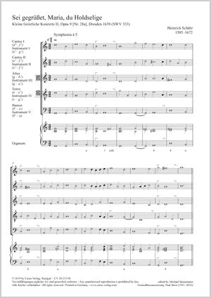 Schütz: The Annunciation (Sei gegrüsset, Maria), SWV 333