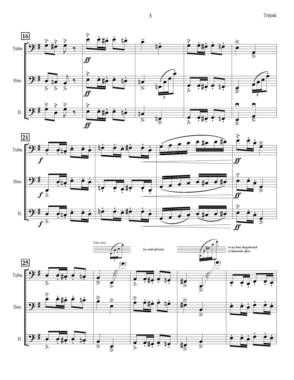 Tchaikovsky: Trépak (arr. for bassoon, tuba, & double bass)