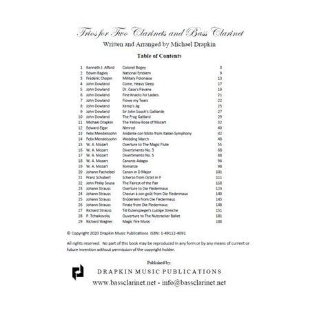 Drapkin: Trios - Volume 2 (for 2 clarinets and bass clarinet)