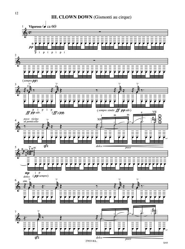 Sheet music composed by Roland Dyens (1955-2016) – Ficks Music