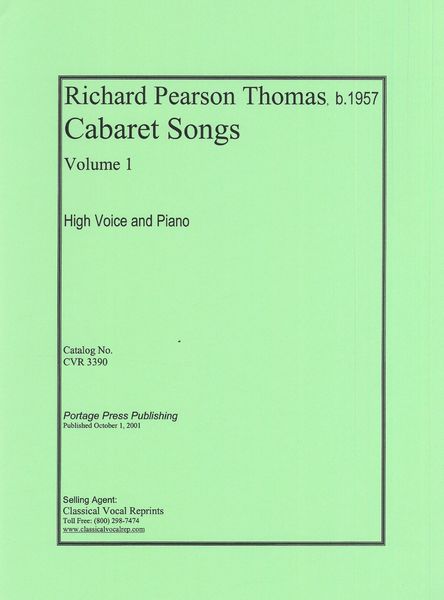 Thomas: Cabaret Songs - Volume 1