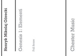 Górecki: Genesis 1 - Elementi, Op. 19, No. 1