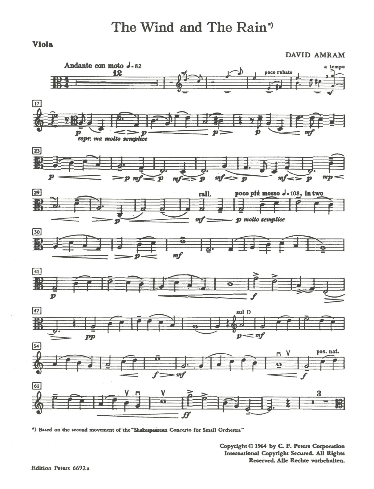 Amram: The Wind and the Rain