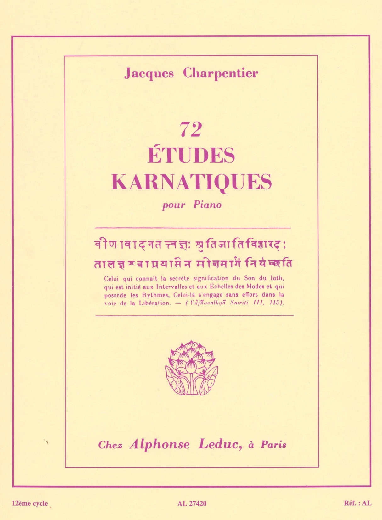 J. Charpentier: Etudes karnatiques - Volume 12 (Nos. 67-72)
