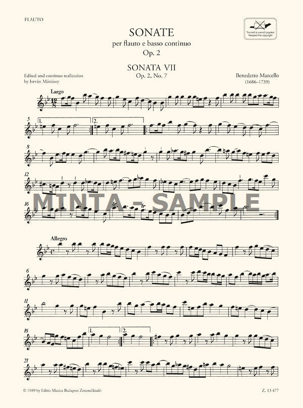 B. Marcello: 12 Flute Sonatas, Op. 2 - Volume 2