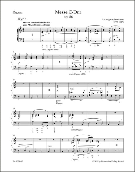 Beethoven: Mass in C Major, Op. 86
