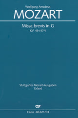 Mozart: Missa brevis in G Major, K. 49 (47d)
