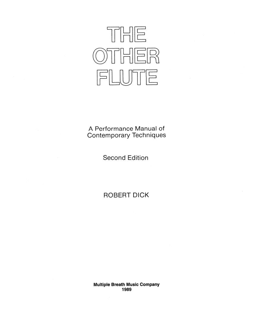 Dick: The Other Flute Manual