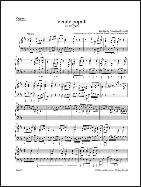 Mozart: Venite populi, K. 260 (248a)