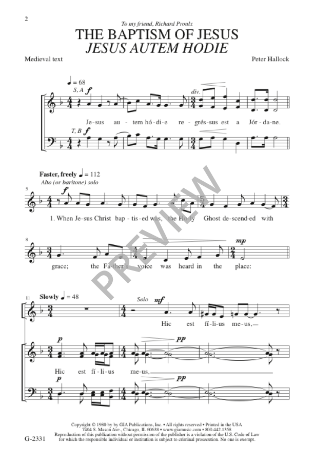 Hallock: The Baptism of Jesus