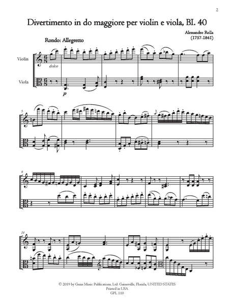 Rolla: Violin-Viola Duets - Volume 3 (BI. 40-42)