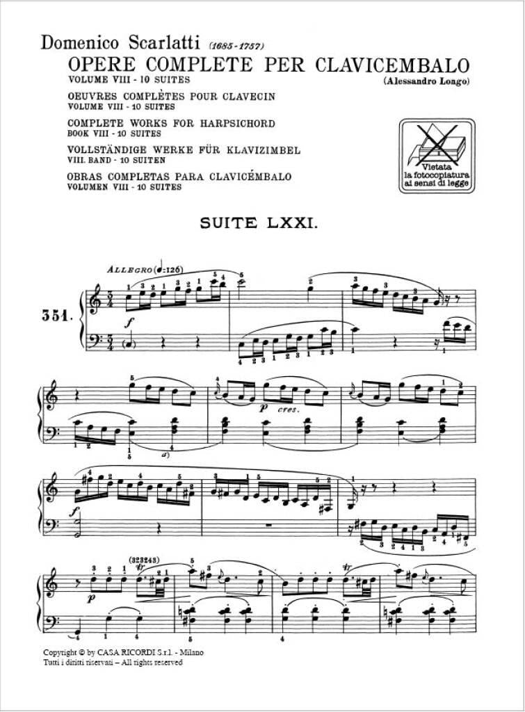 Scarlatti: Keyboard Sonatas - Volume 8 (L. 351-400)