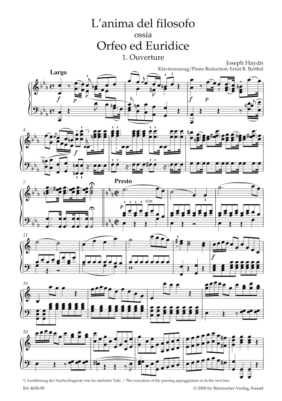 Haydn: L'anima del filosofo ossia Orfeo ed Euridice, Hob.XXVIII:13