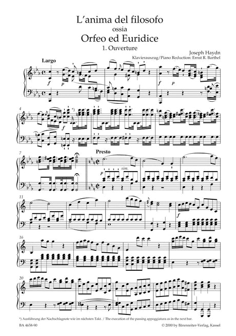 Haydn: L'anima del filosofo ossia Orfeo ed Euridice, Hob.XXVIII:13